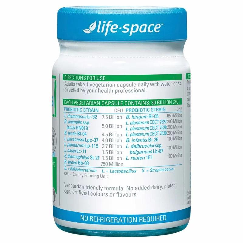Life Space 60+ 益生菌 標示