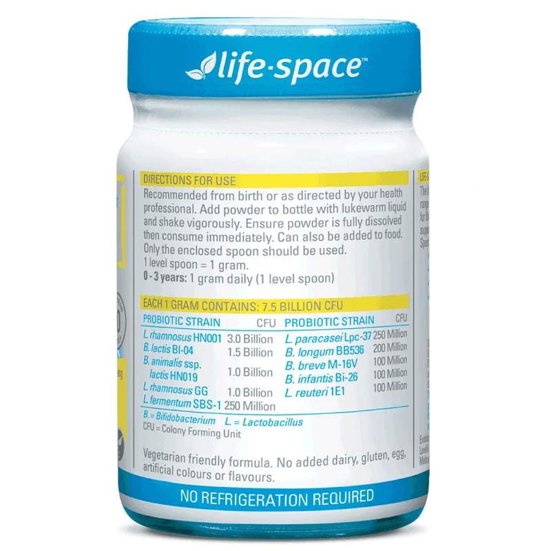 Life Space 益幼康 嬰幼兒益生菌粉 標示