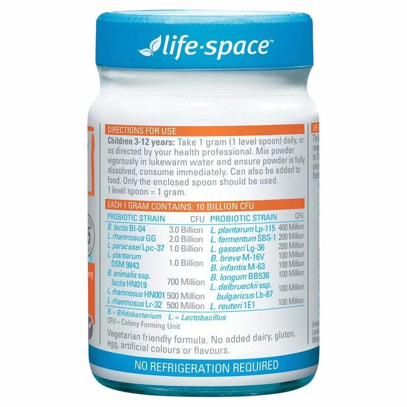Life Space 益兒康 兒童益生菌粉 標示